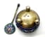 SET OF 6 SILVER FILIGREE AND POLYCHROME ENAMEL SALT CELLARS WITH 4 SILVER SPOONS