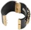 CHANEL GOLD METAL, ENAMEL, BLACK RESINE CUFF BRACELET