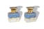 PAIR OF PORCELAIN PERFUM BOTTLES WITH GILDED DECORATION ON A BLUE BACKGROUND AND CHINOISERIES ON THE STOPPERS, 19TH CENTURY