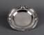ROUND SILVER PLATE WITH CONTOURED EDGE AND FILLET MOULDINGS DECORATED WITH SHELLS