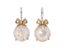 BOUCLES D’OREILLES EN OR ROSE ET GRIS 18K, QUARTZ ROSE ET DIAMANTS