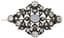 18K YELLOW GOLD AND SILVER BROOCH WITH ETHIOPIAN OPAL AND DIAMOND, 19TH CENTURY