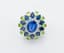 NATURAL SAPPHIRE, DIAMOND, TOPAZ, PERIDOT AND 18K WHITE GOLD COCKTAIL RING