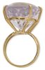 BAGUE EN OR JAUNE 18K ET AMÉTHYSTE