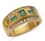 VINTAGE 18K YELLOW GOLD DIAMOND AND EMERALD RING