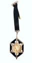 *RARE ONYX, PLATINUM AND DIAMOND WATCH WITH SATIN RIBBON, CIRCA 1925