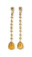 18K YELLOW GOLD, DIAMOND AND YELLOW TOPAZ PENDANT EARRINGS