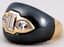 BULGARI 18K YELLOW GOLD, DIAMOND, HEMATITE RING