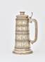 A Beer mug with lid, made in the Russian style and decorated with a coin ‘1 ruble’ with the profile of