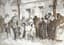 F. KOCH (EARLY 20TH CENTURY)
Scene with Jews in front of the tailor's shop Moishe Kersherstein