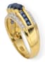 14K YELLOW GOLD, DIAMOND AND SAPPHIRE RING