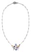 18K WHITE GOLD, DIAMOND, TANZANITE, CITRINE, AMETHYST AND CHALCEDONY NECKLACE