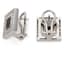 PAIR OF SQUARE 18K WHITE GOLD AND DIAMOND EARRINGS