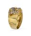 ‘FLEUR’ BAGUE EN OR JAUNE 18K DIAMANTS, BERYL ROSE ET AIGUE-MARINE