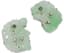 18K WHITE GOLD DIAMOND, EMERALD AND JADE EARRINGS