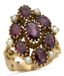 18K YELLOW GOLD GARNET AND PEARL RING, CIRCA 1960S