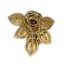 MAGNIFIQUE BROCHE 'FLEUR EXOTIQUE' EN OR JAUNE 18K, DIAMANTS, RUBIS ET SAPHIRS