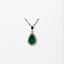 18K YELLOW GOLD PEAR EMERALD AND DIAMOND PENDANT