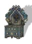 RUSSIAN SILVER FILIGREE AND POLYCHROME ENAMEL SALT CHAIR
UNKNOWN MASTER, MOSCOW, 1887