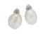 PAIR OF RARE 18K WHITE GOLD, NATURAL BAROQUE PEARL, DIAMOND EARRINGS
(WITH CERTIFICATE)