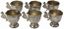 ENSEMBLE DE SIX TASSES EN ARGENT RUSSE AVEC ANSES EN FORME D'HIPPOCAMPES
Petr Milyukov, Moscou, 1899–1908