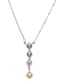 18K WHITE GOLD, PEARL, DIAMOND NECKLACE