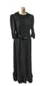 BLACK CREPE DRESS WITH A FLORALPATTERNED
SATIN BELT, CIRCA 1920S