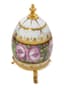 RUSSIAN PORCELAIN EASTER EGG IN MOUNTED GILT METAL STAND
Private porcelain factory, late 19th century