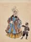 ALEXANDRE BENOIS (1870-1960)
Costume design for An elegant lady and her son
for the first presentation of the ballet ‘Petrushka’ by Igor Stravinsky in Paris, at the Théâtre du Châtelet, in 1911