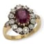 KARL GAN 18K YELLOW GOLD, DIAMOND AND RUBY RING