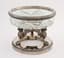 LORIE MONUMENTAL SILVER-MOUNTED CUT CRYSTAL VASE RESTING ON THE THREE LEGS OF WINGED LIONS ON THE BASE
Mark of the firm F.A. Lorie, maker’s mark Egor Kuzmich Cheryatov, Russia, Moscow