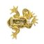 ‘FROG’ 14K WHITE AND YELLOW GOLD DIAMOND EMERALD AND SAPPHIRE CLIP BROOCH