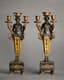 PAIR OF EMPIRE STYLE GILT BRONZE AND PATINATED CARYATID CANDELABRA 
Paris, circa 1870