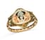 ART NOUVEAU 14K YELLOW AND GREEN GOLD, BONE, DIAMOND BANGLE BRACELET, circa 1900
