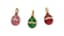 SET OF THREE SMALL ‘EASTER EGGS’ SILVER-GILT ENAMEL PENDANTS