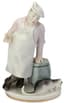 TWO SOVIET PORCELAIN SCULPTURES, 1950-1960S
Cat and Cook and Woman harvesting grapes