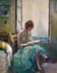 ELIE ANATOLE PAVIL (1873-1948)
Montmartre: Nude Reading by the window