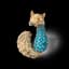 18K GOLD CAT BROOCH, BY BULGARI, CIRCA 1960