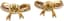 18K YELLOW GOLD, DIAMOND, RUBY BOW STUD EARRINGS