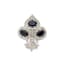 ‘FLEUR DE LYS’ 14K WHITE GOLD, DIAMOND AND SAPPHIRE BROOCH