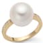 18K WHITE GOLD, PEARL AND DIAMOND RING