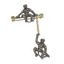 BROCHE 'SINGES' DE STYLE ANTIQUE EN OR 9K ET ARGENT DORÉ