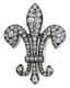 ‘FLEUR DE LYS’ GOLD AND SILVER AND DIAMONDS BROOCH, 19TH CENTURY