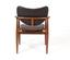 FINN JUHL (1912 - 1989)
Set of six wooden armchairs with brown leather upholstey