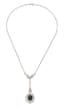 18K WHITE GOLD CHAIN WITH 18K WHITE AND YELLOW GOLD DIAMOND AND SAPPHIRE PENDANT