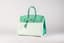 HERMÈS
BIRKIN 35 'FRAY FRAY' LIMITED EDITION
WHITE CANVAS AND EMERALD GREEN LEATHER WITH PALLADIUM HARDWARE