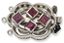 ENSEMBLE DE TROIS FERMOIRS EN OR JAUNE ET GRIS 18K ET 14K EMERAUDES, DIAMANTS ET RUBIS