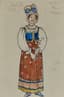 ALEXANDRE BENOIS (1870-1960)
Costume design for a Peasant woman for Le Coq D’Or by Rimski-Korsakov at the Paris Opéra in 1927