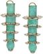 PAIR OF DESIGNER COSTUME EARRINGS IN METAL AND IMITATION EMERALDS