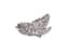 BUTTERFLY' 18K WHITE GOLD, DIAMOND AND RUBY PENDANT BROOCH